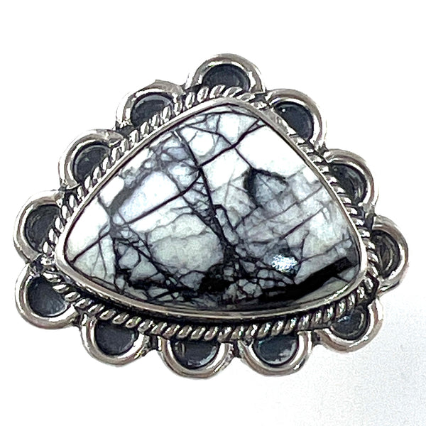 White Buffalo Sterling Silver "Pedals" Ring - Keja Designs Jewelry
