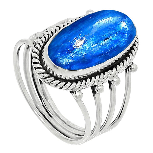 Kyanite Sterling Silver Oval Ring - Keja Designs Jewelry