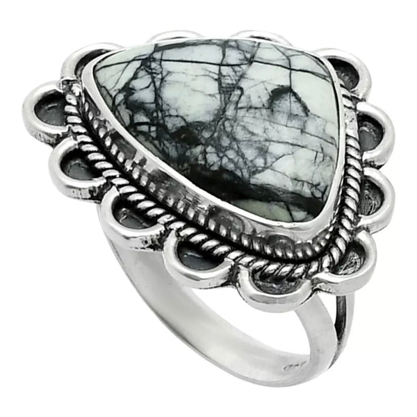 White Buffalo Sterling Silver "Pedals" Ring - Keja Designs Jewelry