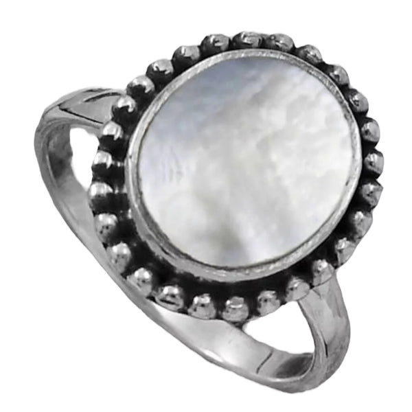 Mother of Pearl Sterling Silver Ring - Keja Designs Jewelry
