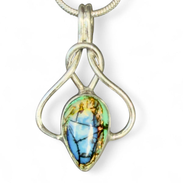 Opal Sterling Silver Knotted Pendant - Keja Designs Jewelry