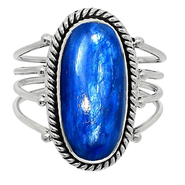Kyanite Sterling Silver Oval Ring - Keja Designs Jewelry