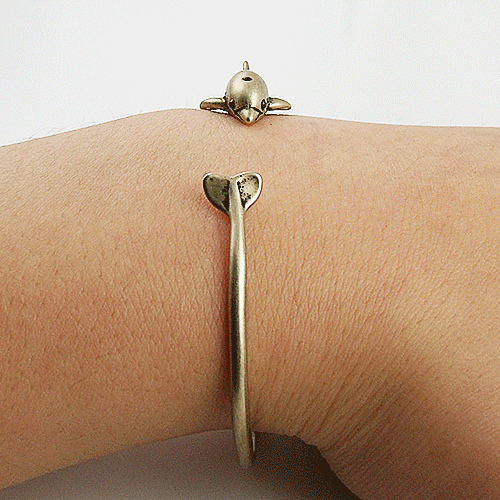 Animal Wrap Bracelet Dolphin Yellow Bronze - Keja Designs Jewelry