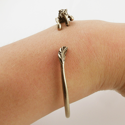 Animal Wrap Bracelet- Horse- Yellow Bronze - keja jewelry - Keja Designs Jewelry