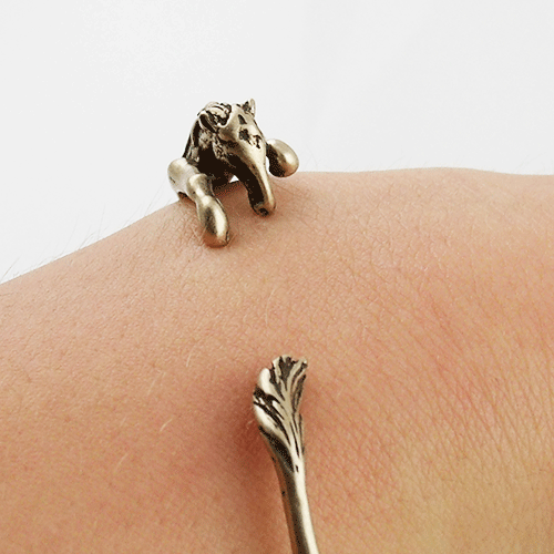Animal Wrap Bracelet- Horse- Yellow Bronze - keja jewelry - Keja Designs Jewelry