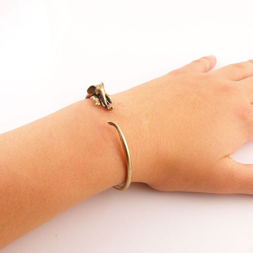 Animal Wrap Bracelet- Elephant - Yellow Bronze - keja jewelry - Keja Designs Jewelry