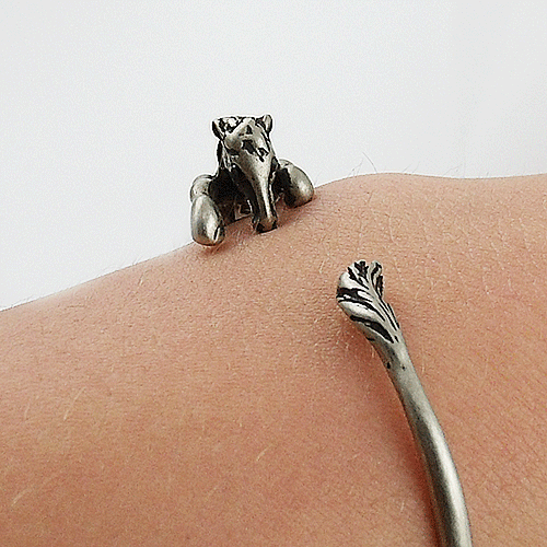 Animal Wrap Bracelet- Horse- White Bronze - keja jewelry - Keja Designs Jewelry