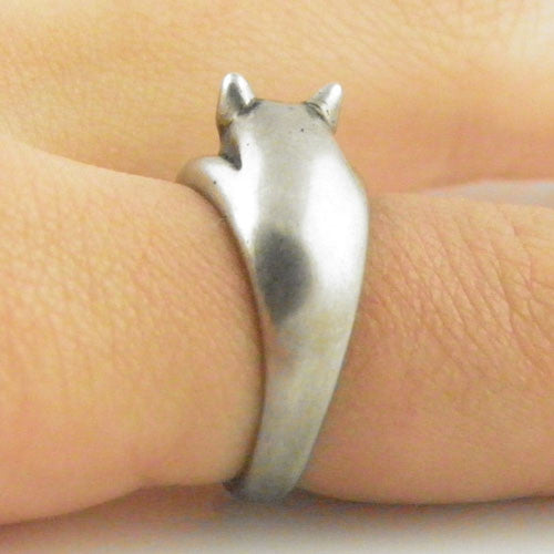 Animal Wrap Ring - Pig - White Bronze - Adjustable Ring - Keja Jewelry - Keja Designs Jewelry