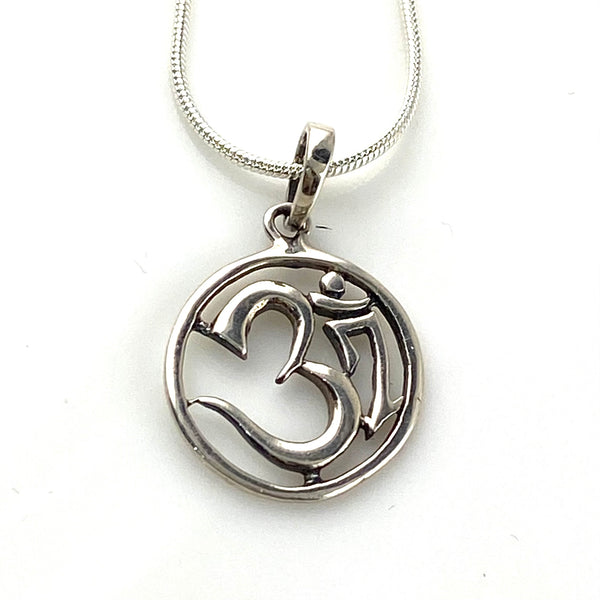 Sterling Silver Om Pendant - Keja Designs Jewelry
