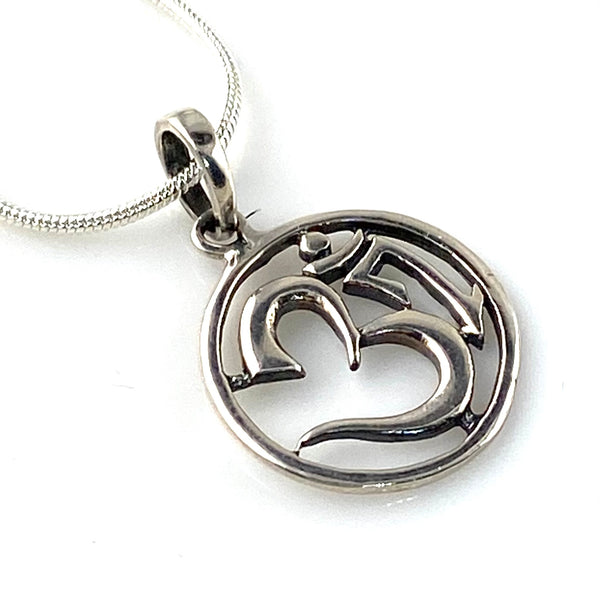 Sterling Silver Om Pendant - Keja Designs Jewelry
