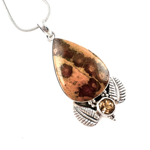 Ocean Jasper & Citrine Sterling Silver Pendant