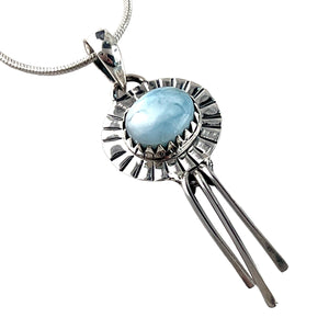 Larimar Sterling Silver Dangles Pendant - Keja Designs Jewelry