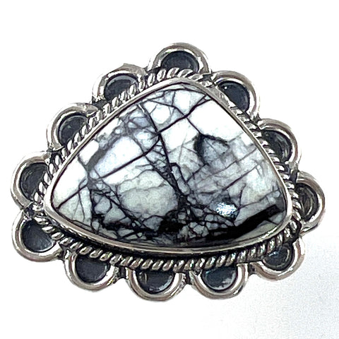 White Buffalo Sterling Silver "Pedals" Ring