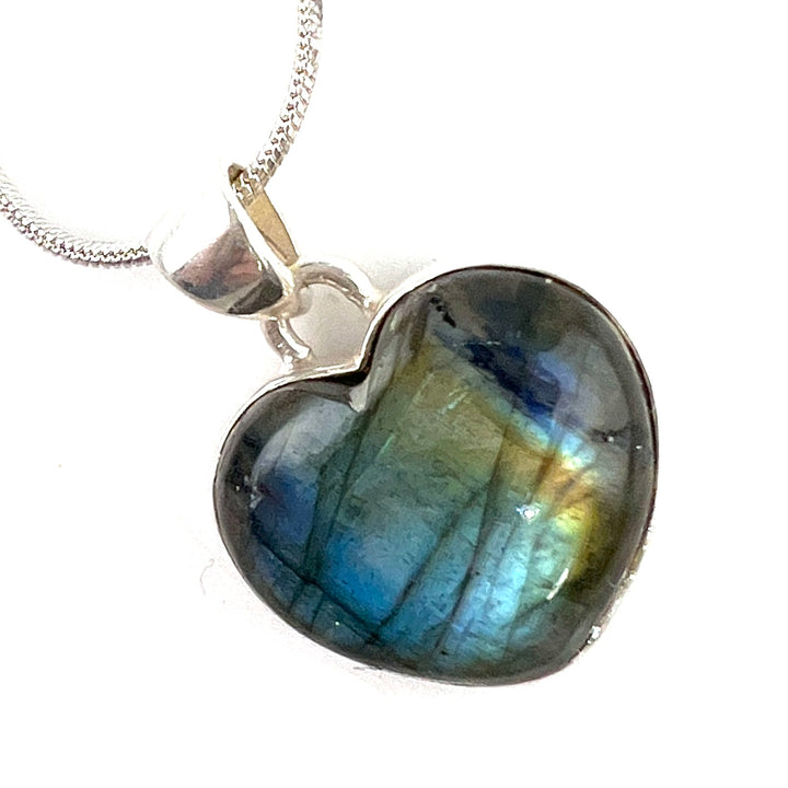 Labradorite Sterling Silver Heart Pendant - Keja Designs Jewelry