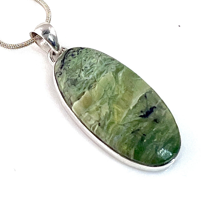 Imperial Opal Sterling Silver Elongated Pendant - Keja Designs Jewelry