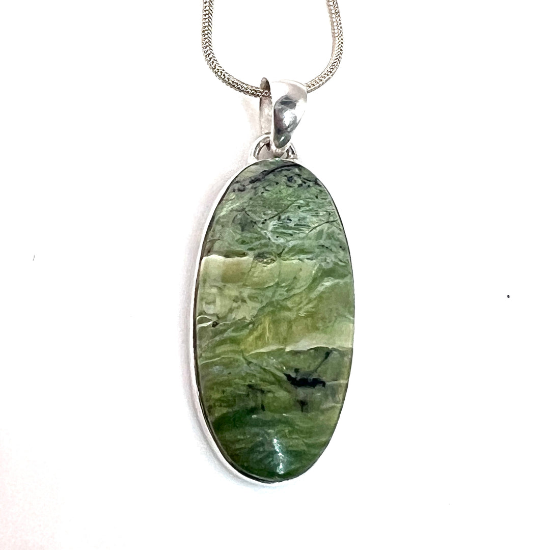 Imperial Opal Sterling Silver Elongated Pendant - Keja Designs Jewelry