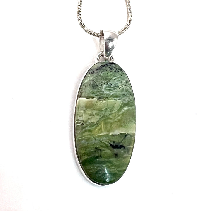 Imperial Opal Sterling Silver Elongated Pendant - Keja Designs Jewelry