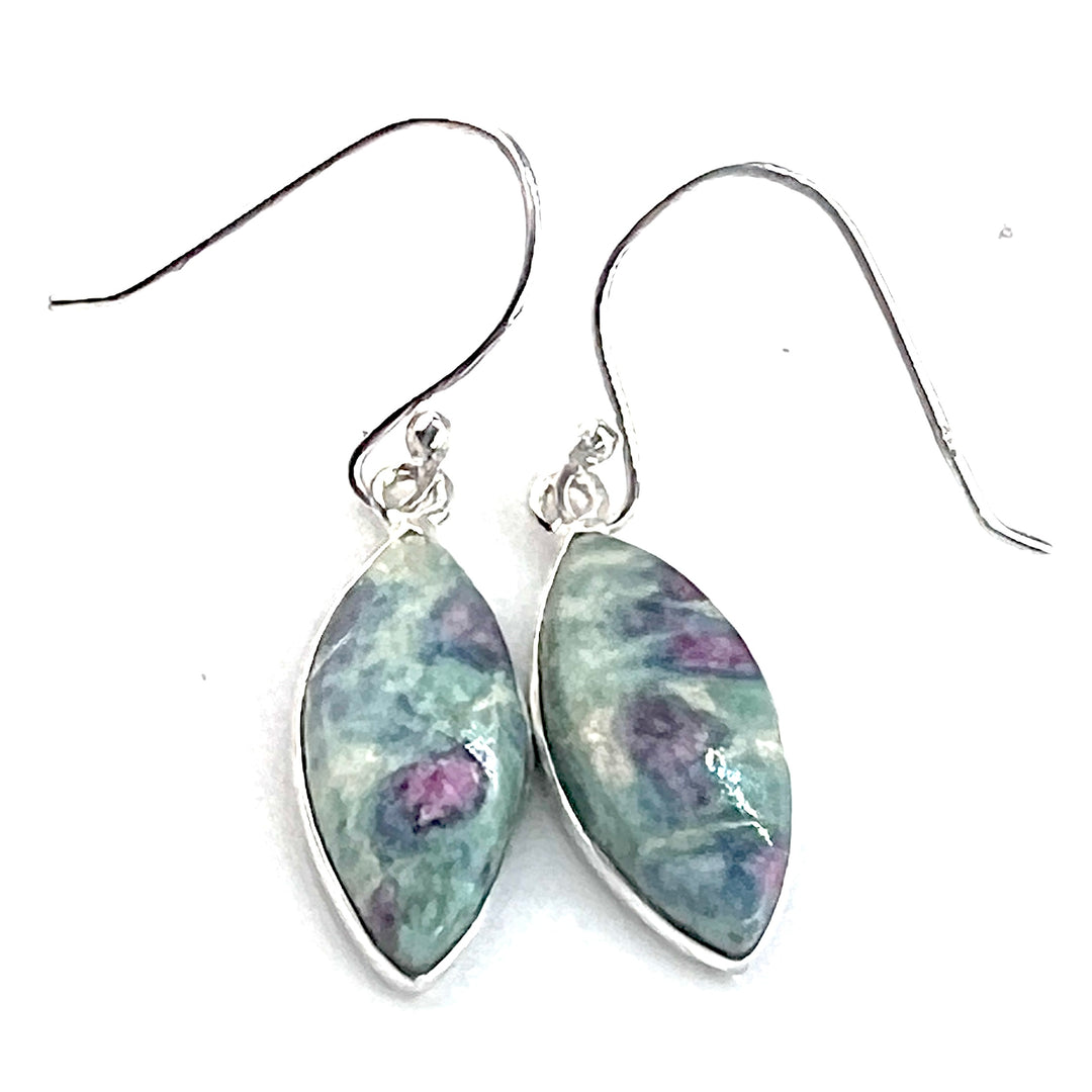 Ruby In Fuschite Sterling Silver Marquise Earrings - Keja Designs Jewelry