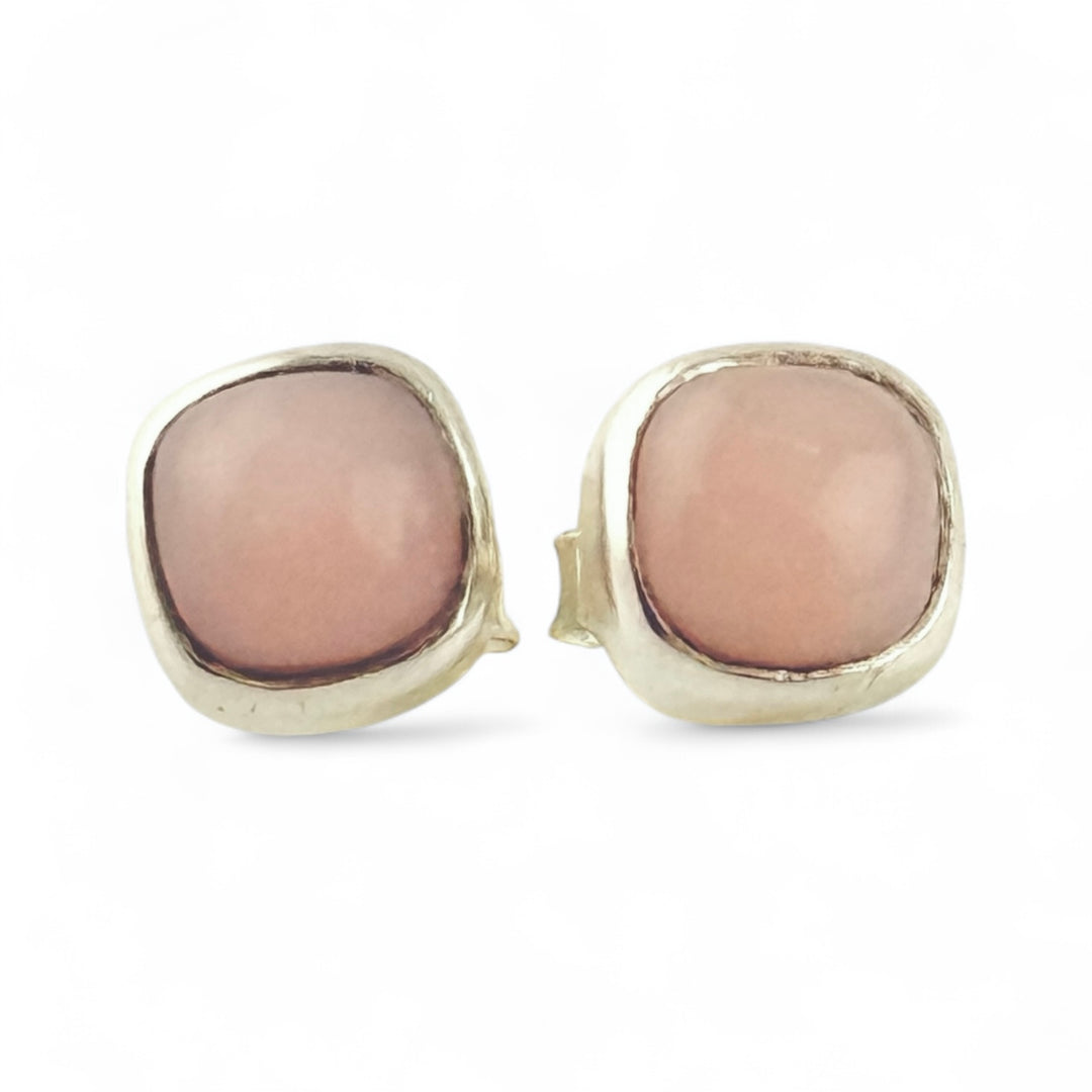 Pink Opal Sterling Silver Post Earrings - Keja Designs Jewelry