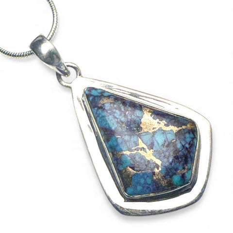 Purple Turquoise Sterling Silver Point Pendant