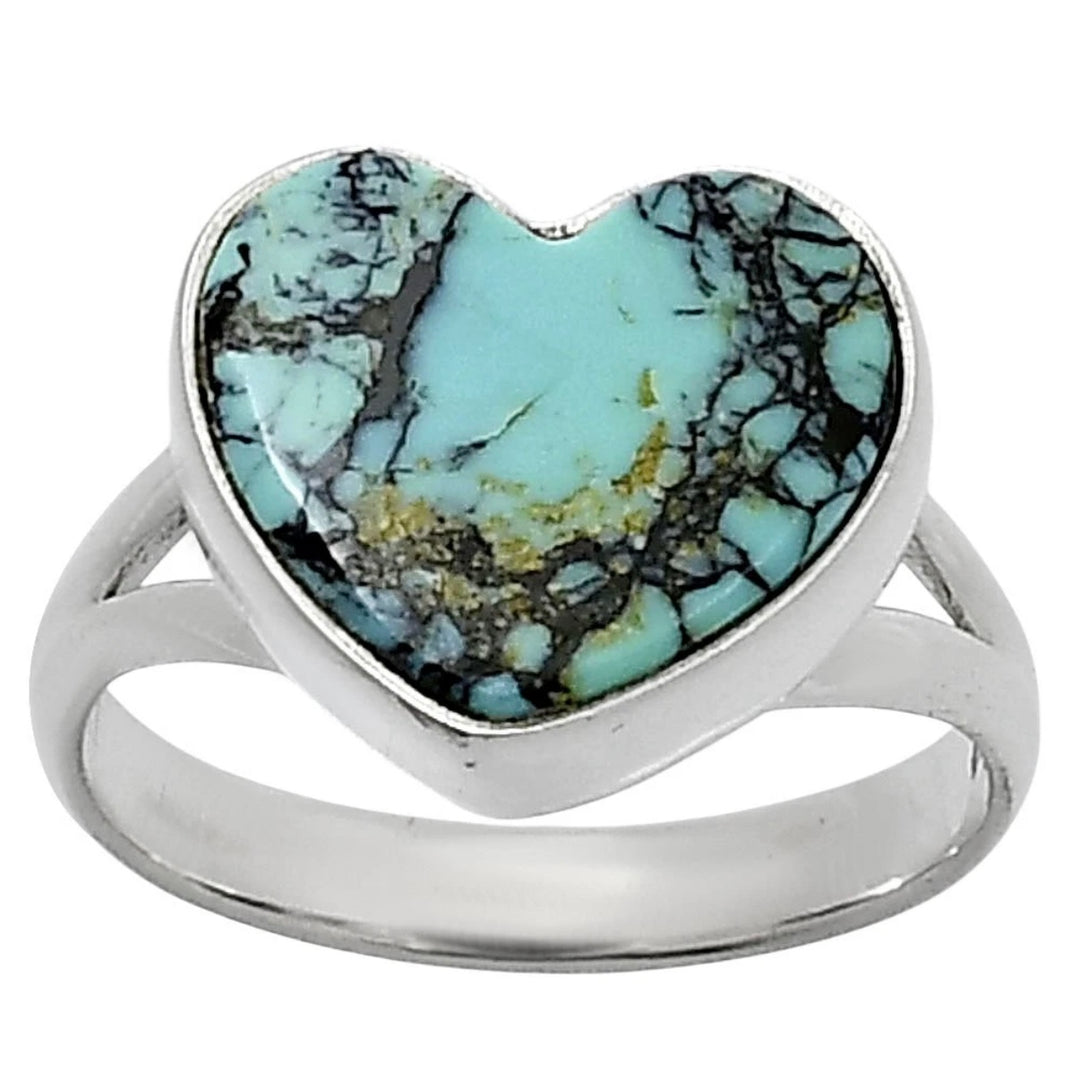 Turquoise Sterling Silver Heart Ring - Keja Designs Jewelry