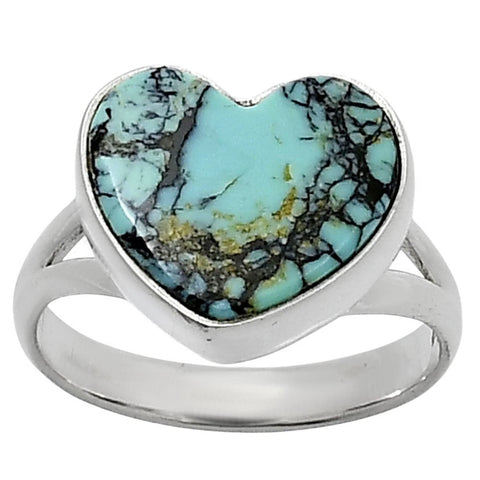 Turquoise Sterling Silver Heart Ring - Keja Designs Jewelry
