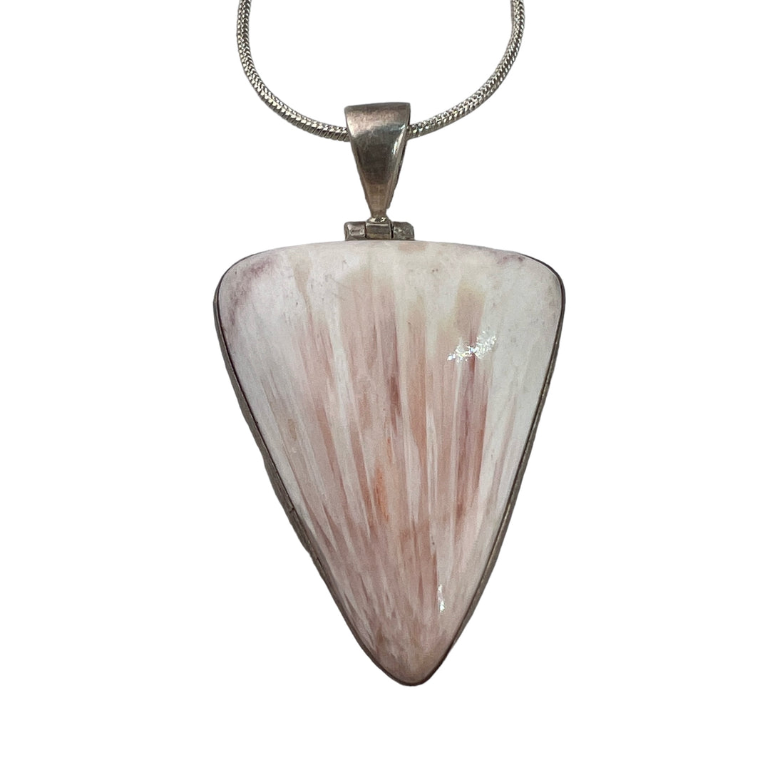 Peach Scolecite Sterling Silver Pendant - Keja Designs Jewelry