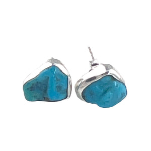 Turquoise Nugget Sterling Silver Post Earrings