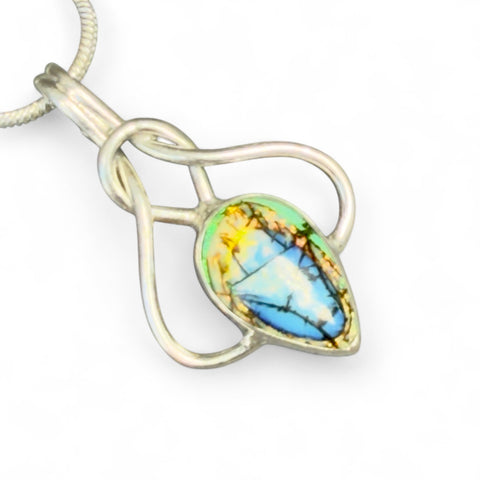 Opal Sterling Silver Knotted Pendant