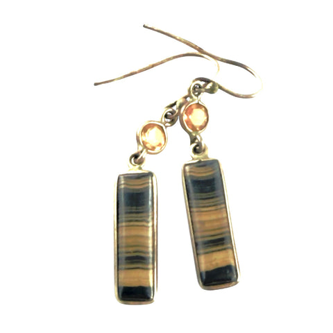 Schalenblende & Citrine Sterling Silver Earrings