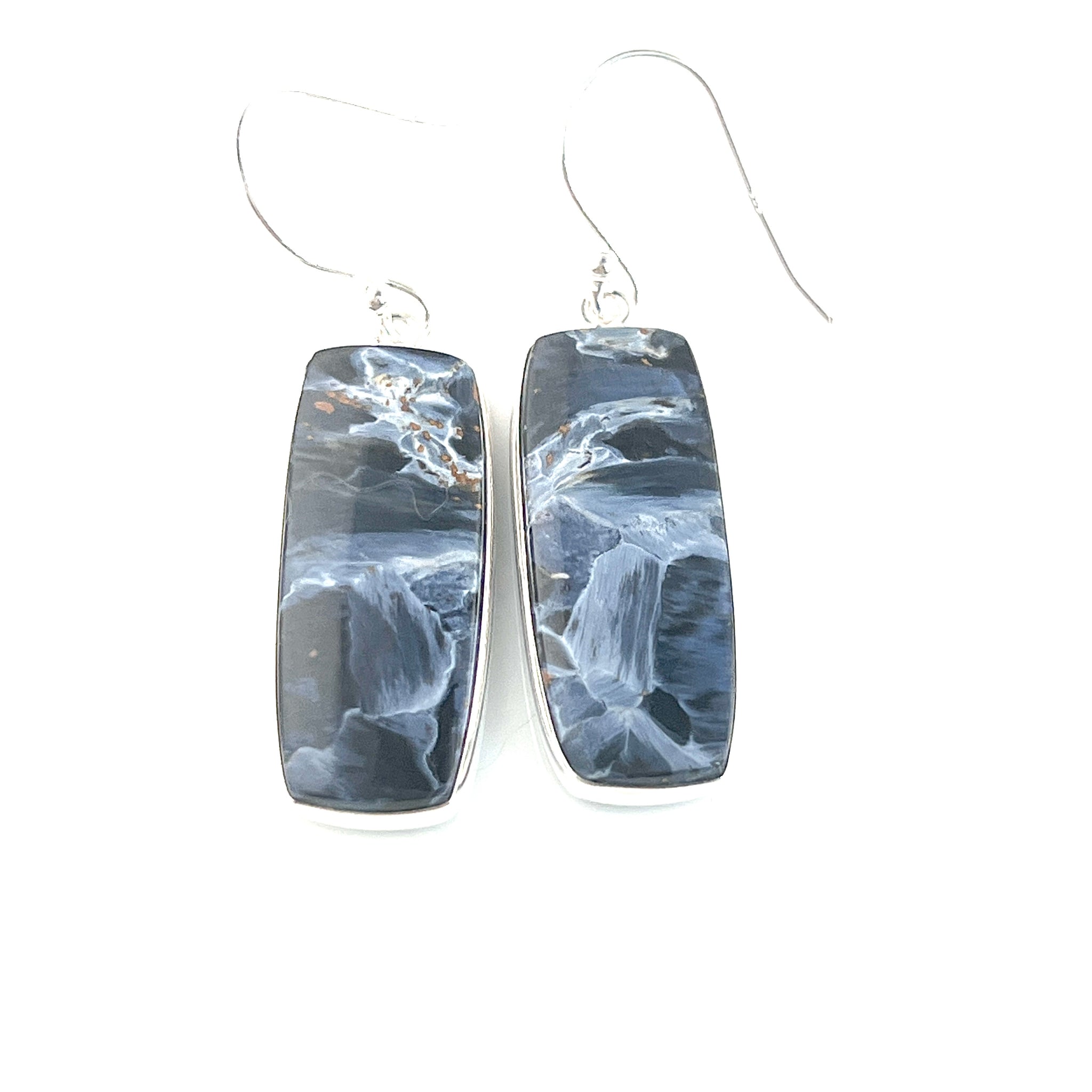 Pietersite Sterling Silver Oblong Earrings - Keja Designs Jewelry