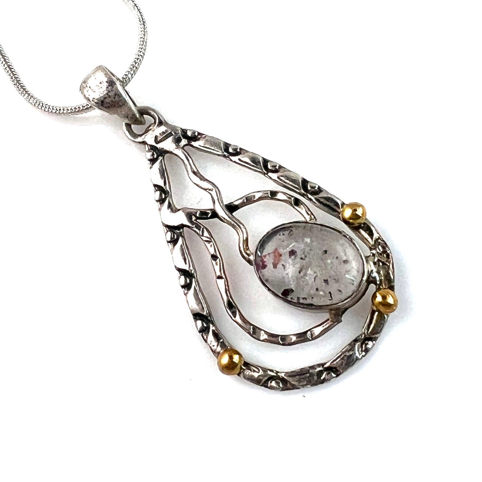 Lepidocrosite Sterling Silver Two Tone Pendant - Keja Designs Jewelry