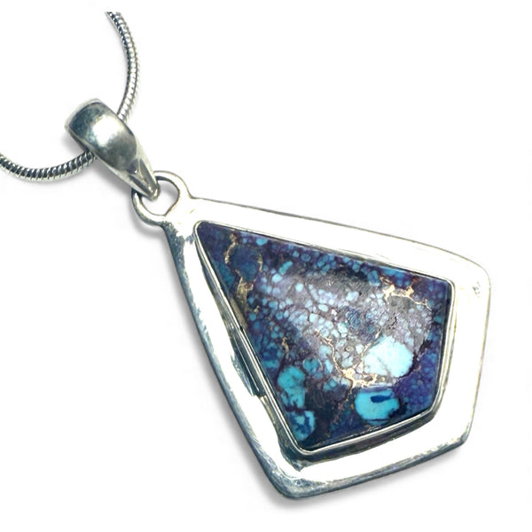 Purple Turquoise Sterling Silver Point Pendant