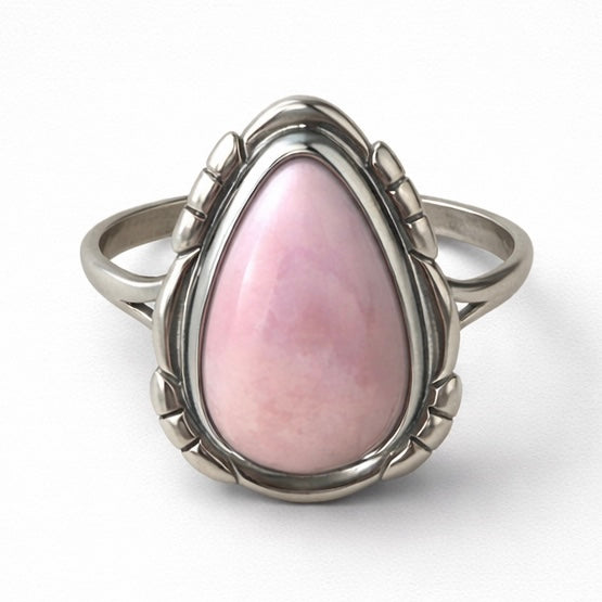 Pink Opal Sterling Silver Pear Shaped Ring - Keja Designs Jewelry