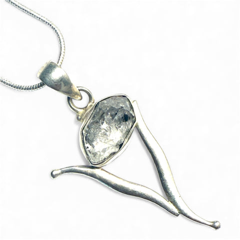 Herkimer Diamond Sterling Silver Vortex Pendant