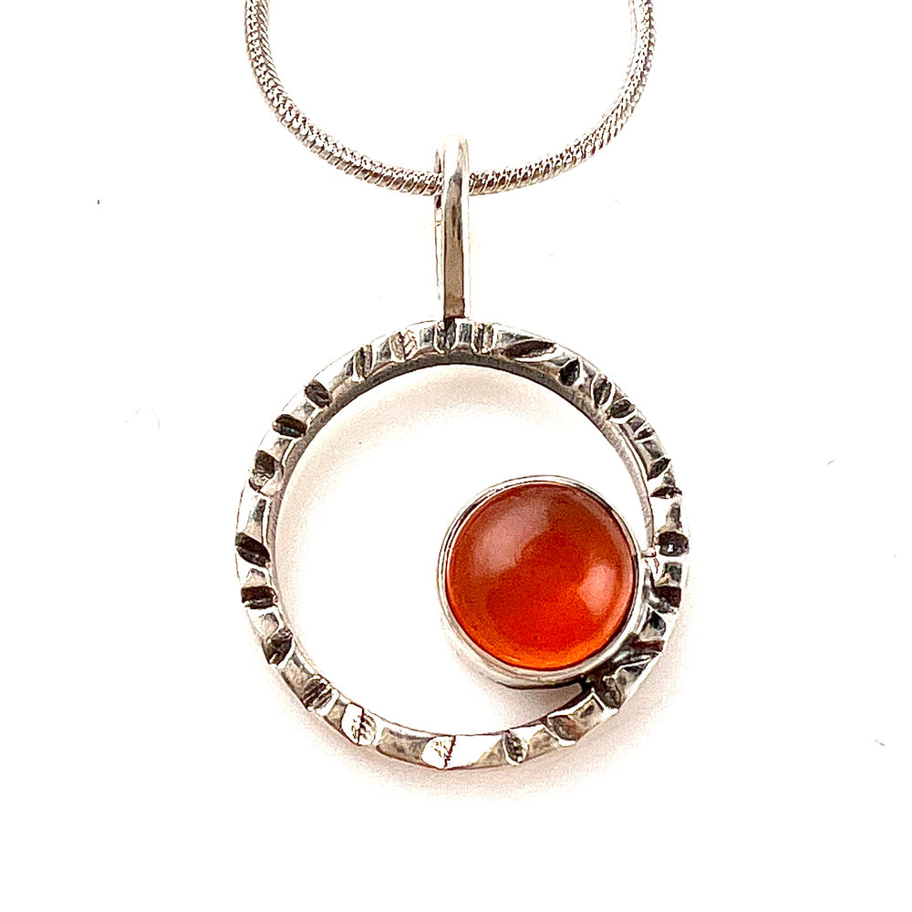 Carnelian Sterling Silver Pendant - Keja Designs Jewelry