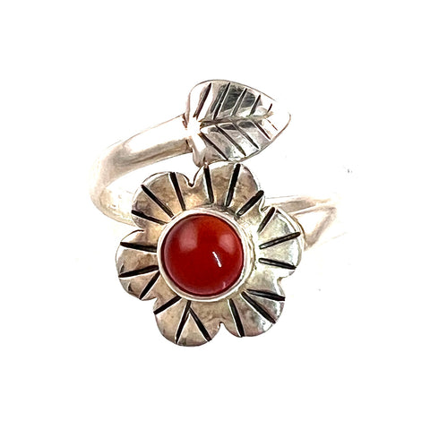 Carnelian Sterling Silver Adjustable Ring - Keja Designs Jewelry