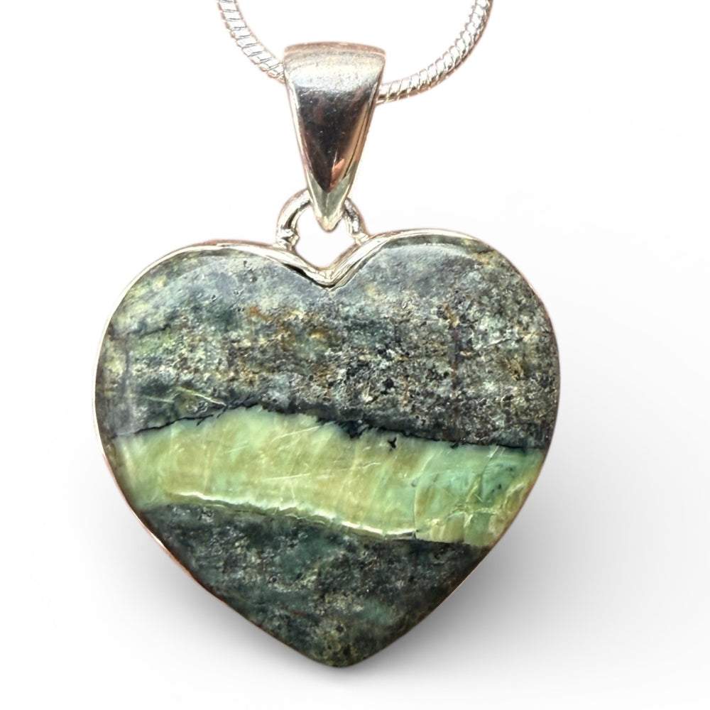 Imperial Opal Heart Sterling Silver Pendant - Keja Designs Jewelry
