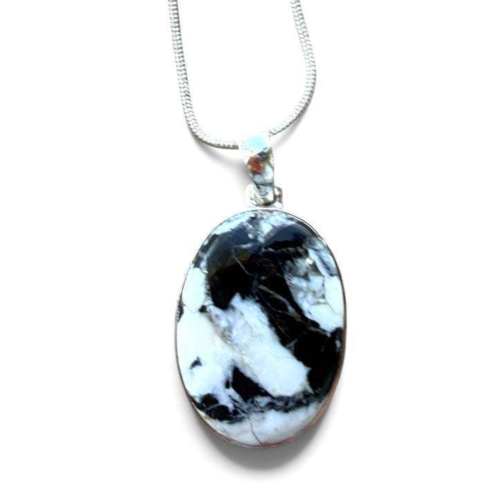 White Buffalo Sterling Silver Oval Shaped Pendant (Copy)
