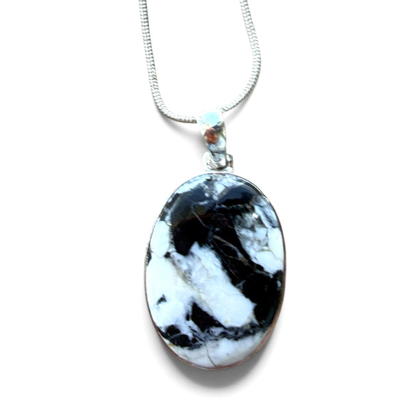 White Buffalo Sterling Silver Oval Shaped Pendant (Copy)