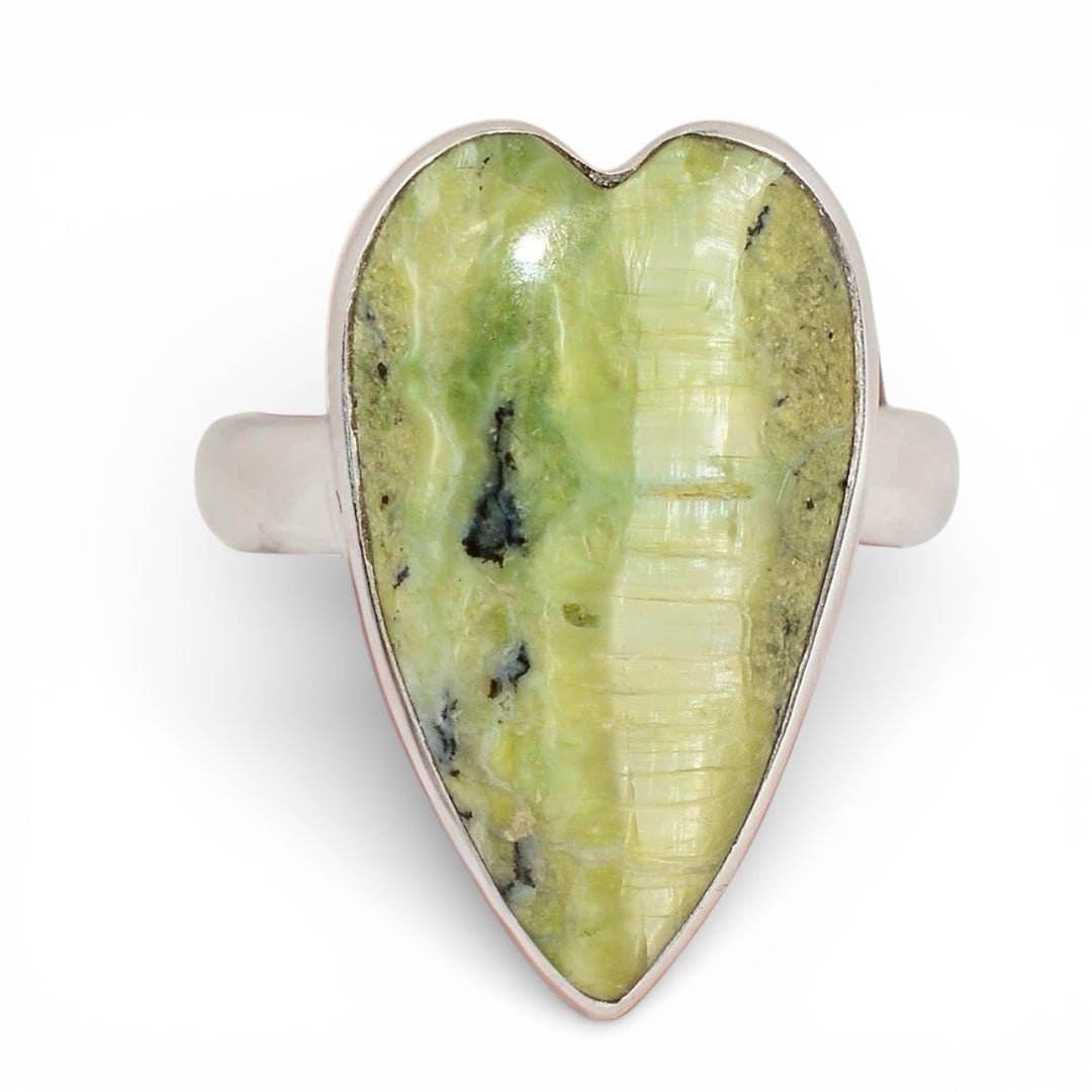 Imperial Opal Sterling Silver Elongated Heart Ring - Keja Designs Jewelry
