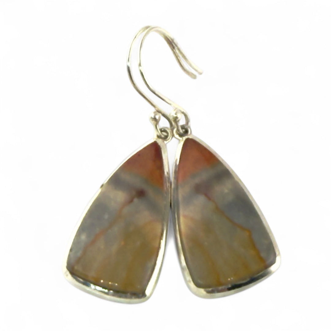 Polychrome Jasper Sterling Silver Earrings - Keja Designs Jewelry