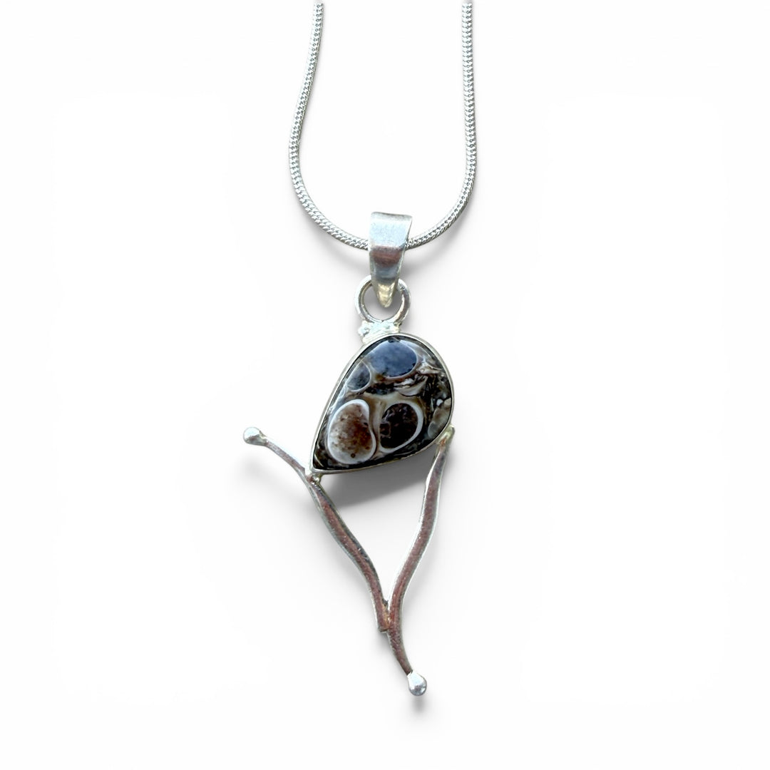 Tortola Jasper Sterling Silver Vortex Pendant