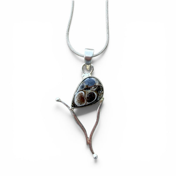 Tortola Jasper Sterling Silver Vortex Pendant