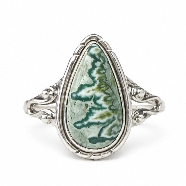 Seam Agate Sterling Silver Ring