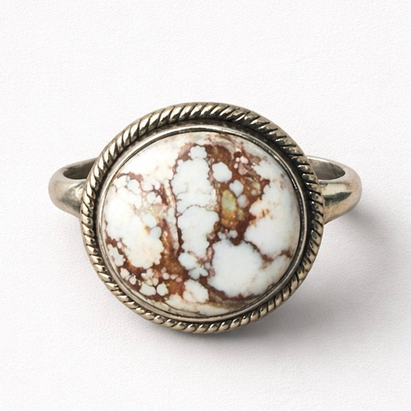 Wild Horse Jasper Sterling Silver Round Ring - Keja Designs Jewelry