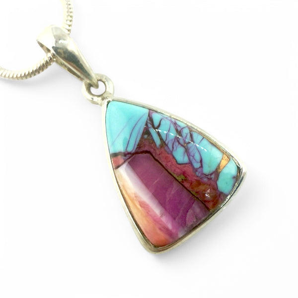 Kingman Dahlia Sterling Silver Petite Trillion Pendant