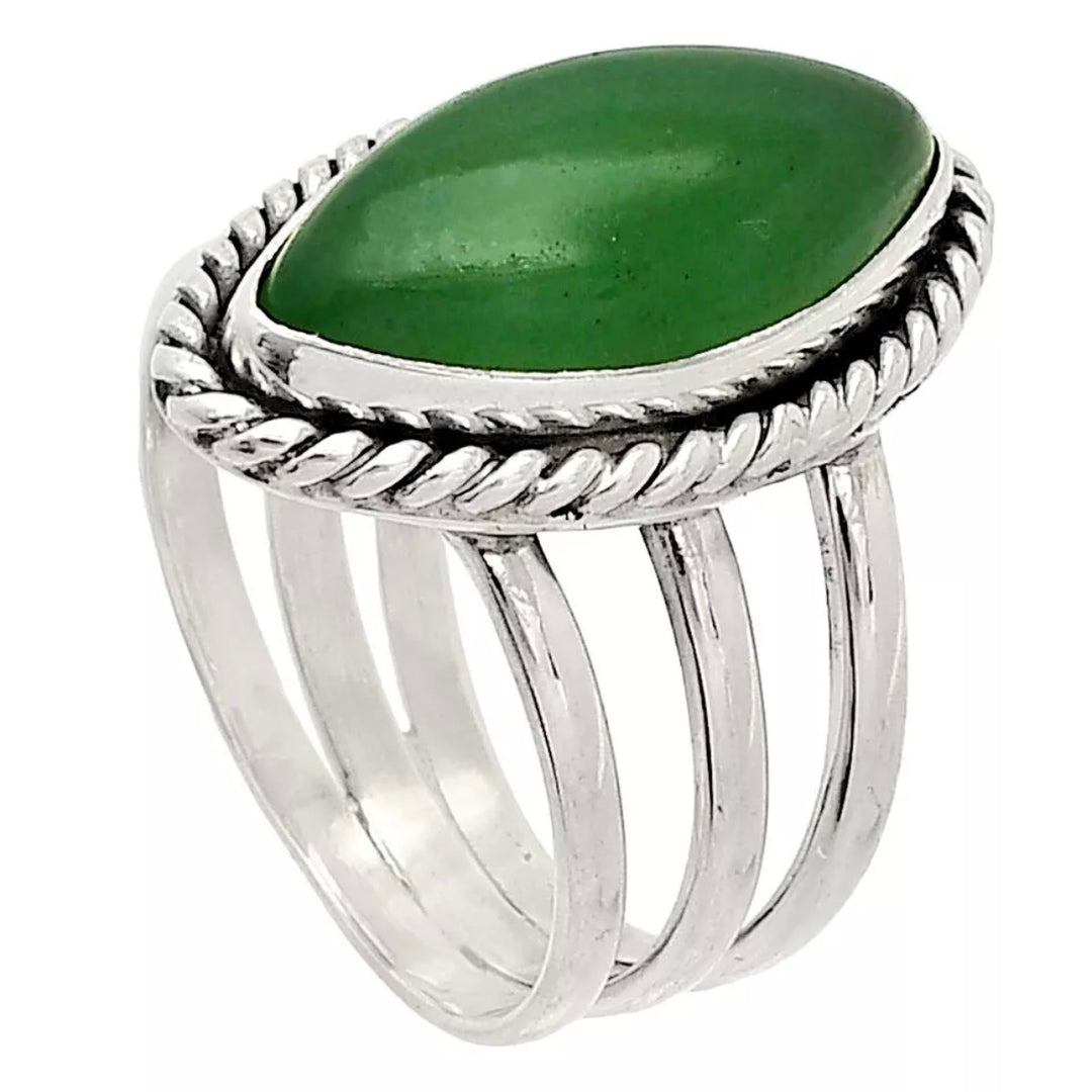 Aventurine Sterling Silver Marquis Ring - Keja Designs Jewelry