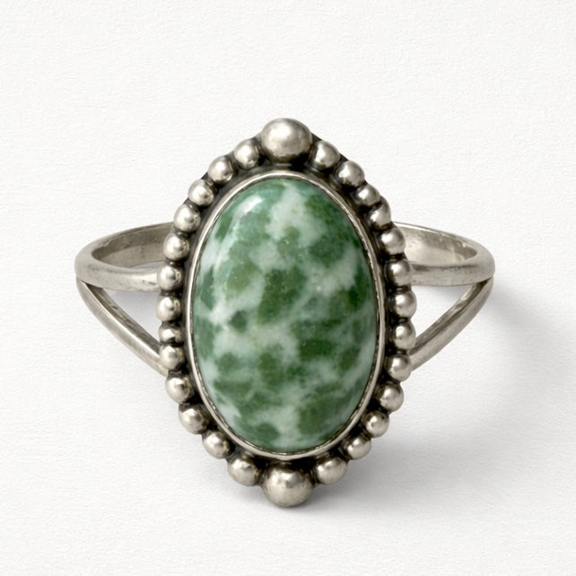 Dioptase Sterling Silver Oval Ring - Keja Designs Jewelry