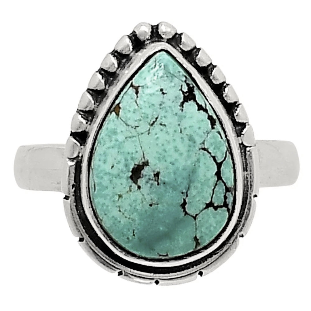 Turquoise Sterling Silver Pear Shaped Ring - Keja Designs Jewelry